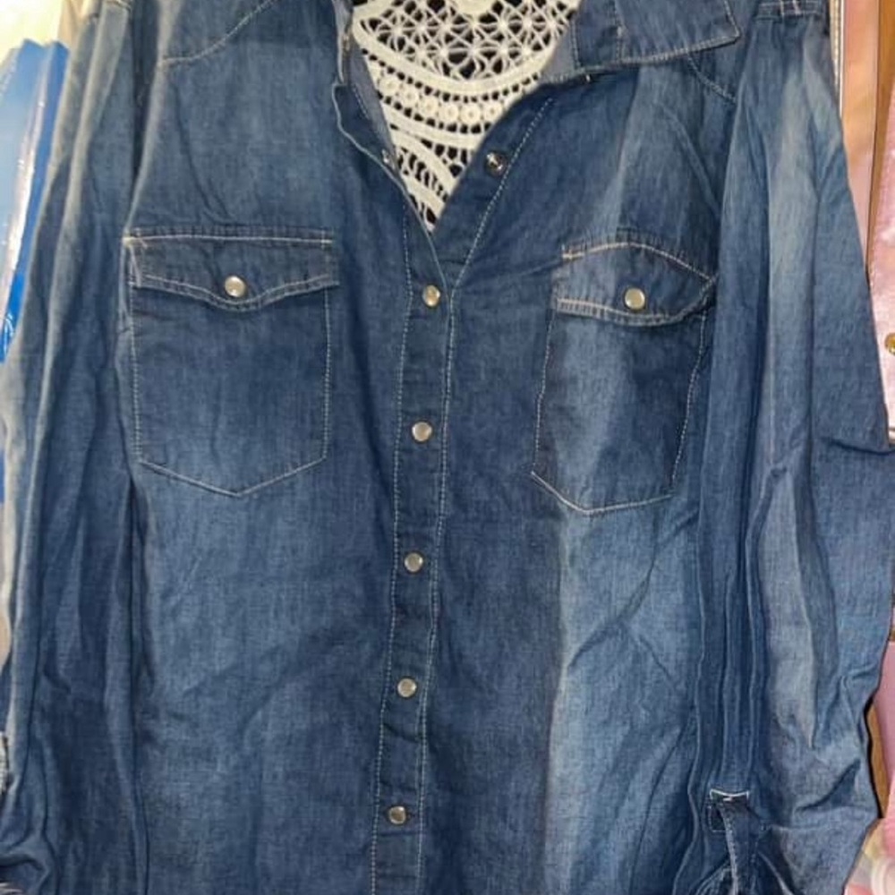 Denim Button-Up Shirt